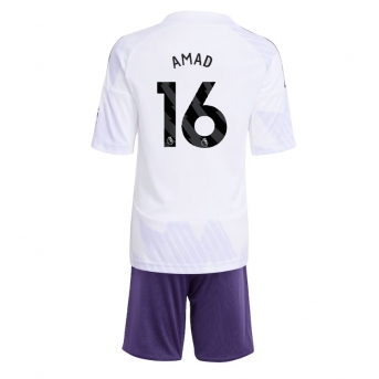 Billige Fotballdrakt Manchester United Amad Diallo #16 Replika Bortedraktsett Barn 2025-26 Kortermet (med bukser)